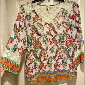 Fig & Flower Women's Boho Feminine Paisley Pretty small
